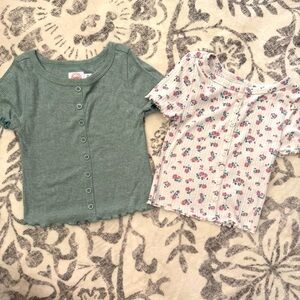 Short Sleeve Crop Shirts Tops Size 4-5 Wonder Nation‎ Set Of 2